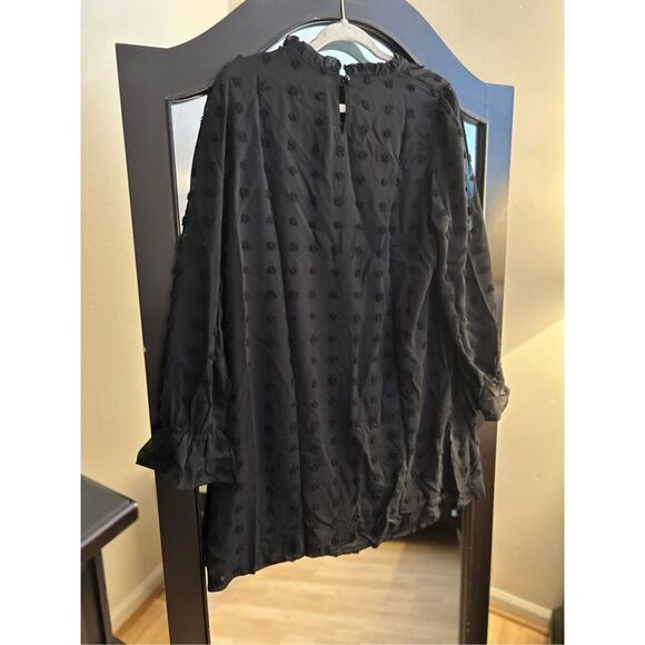 NEW Swiss Dot Mini Dresses Loose Chiffon Short Dress L - Picture 5 of 5